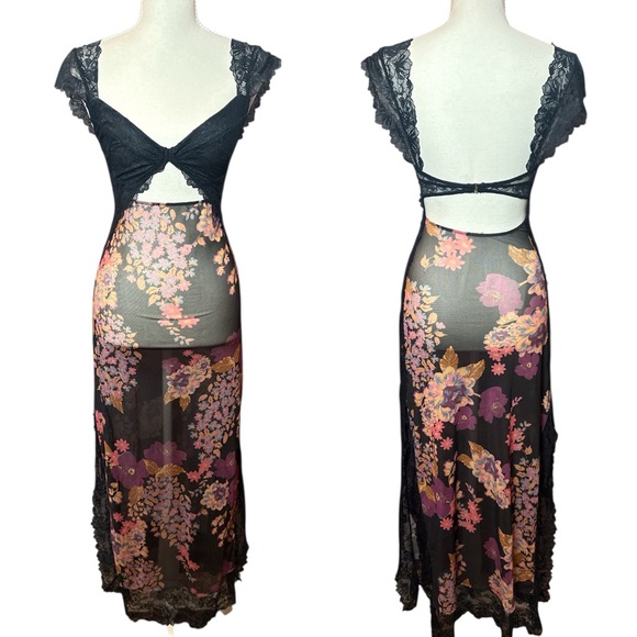 Free People Intimately Floral Lace Maxi Slip Dress XS Valentine’s Day - Picture 2 of 8